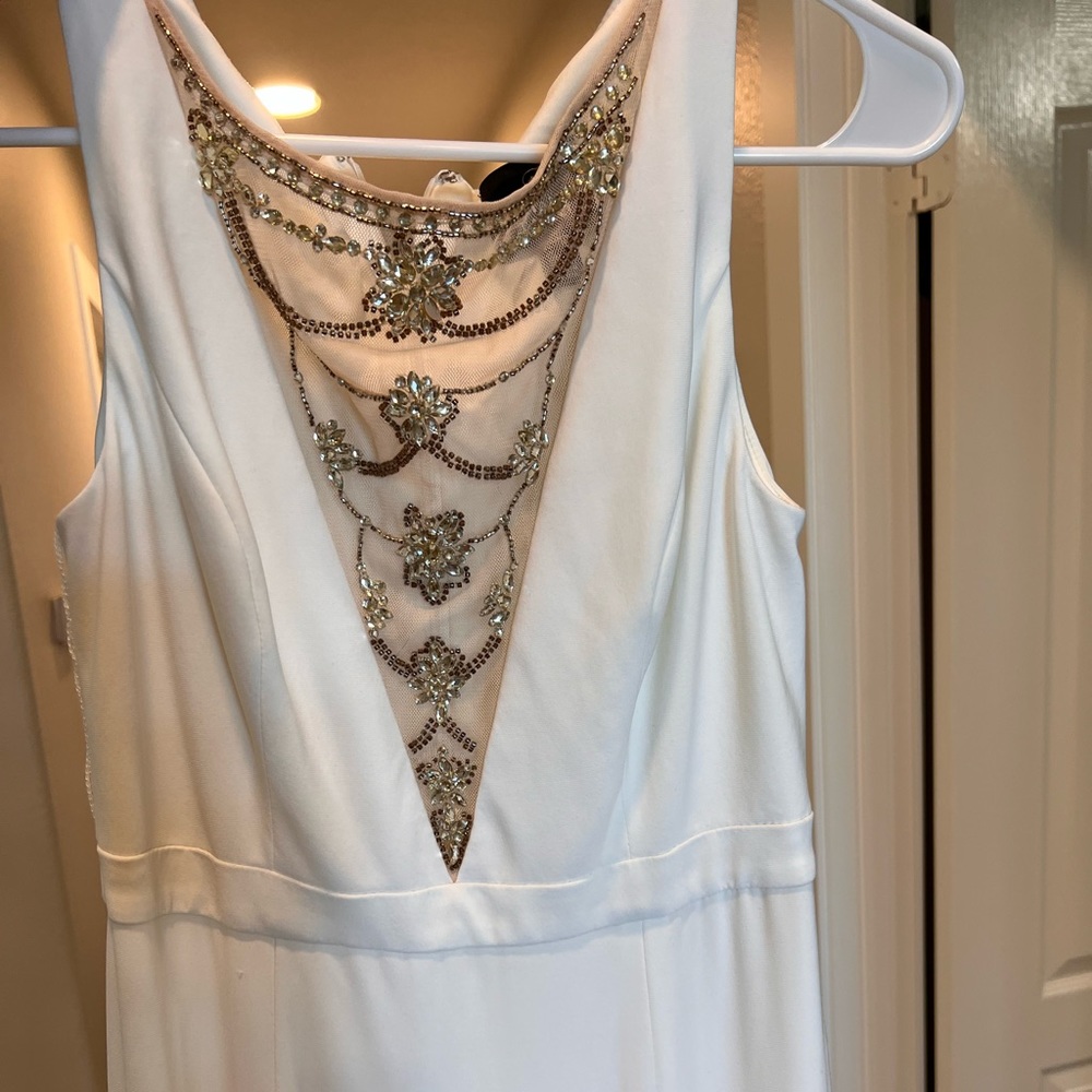Bejeweled white dress